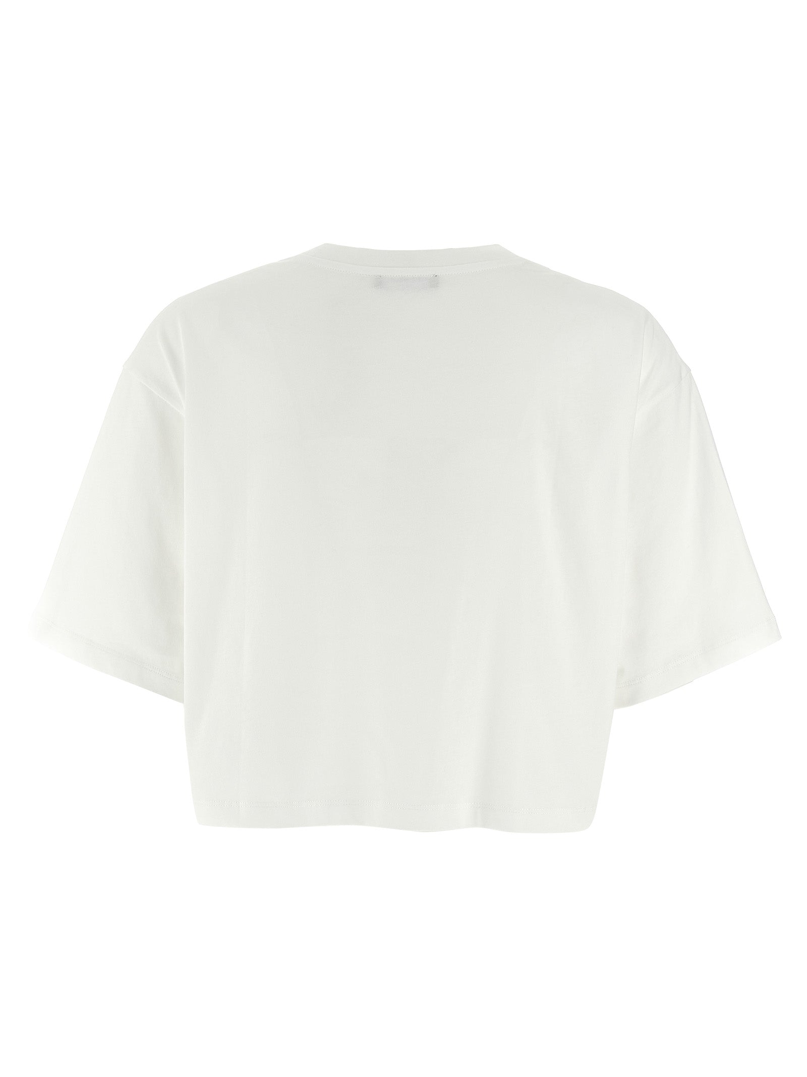 Logo crop T-shirt White/black Cotton