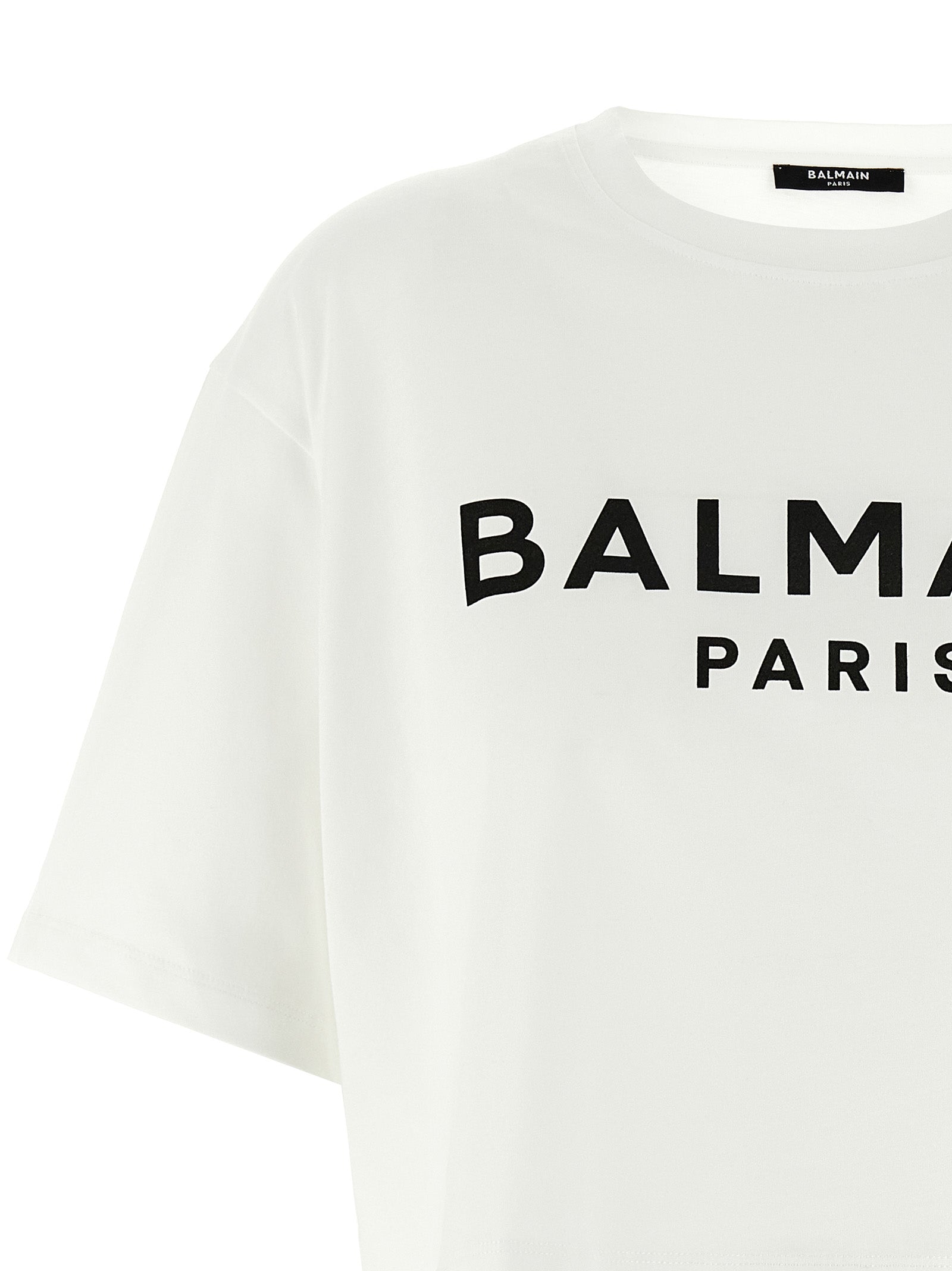 Logo crop T-shirt White/black Cotton