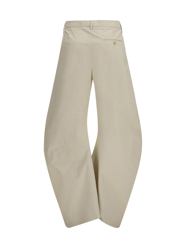 Tailored Trousers Light Beige Cotton