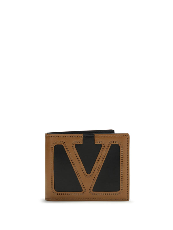 Valentino Garavani 100% calf leather (Bos Taurus) wallet in brown