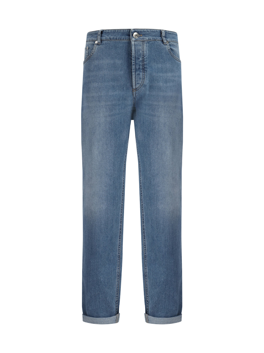 Brunello Cucinelli 98% cotton jeans in blue