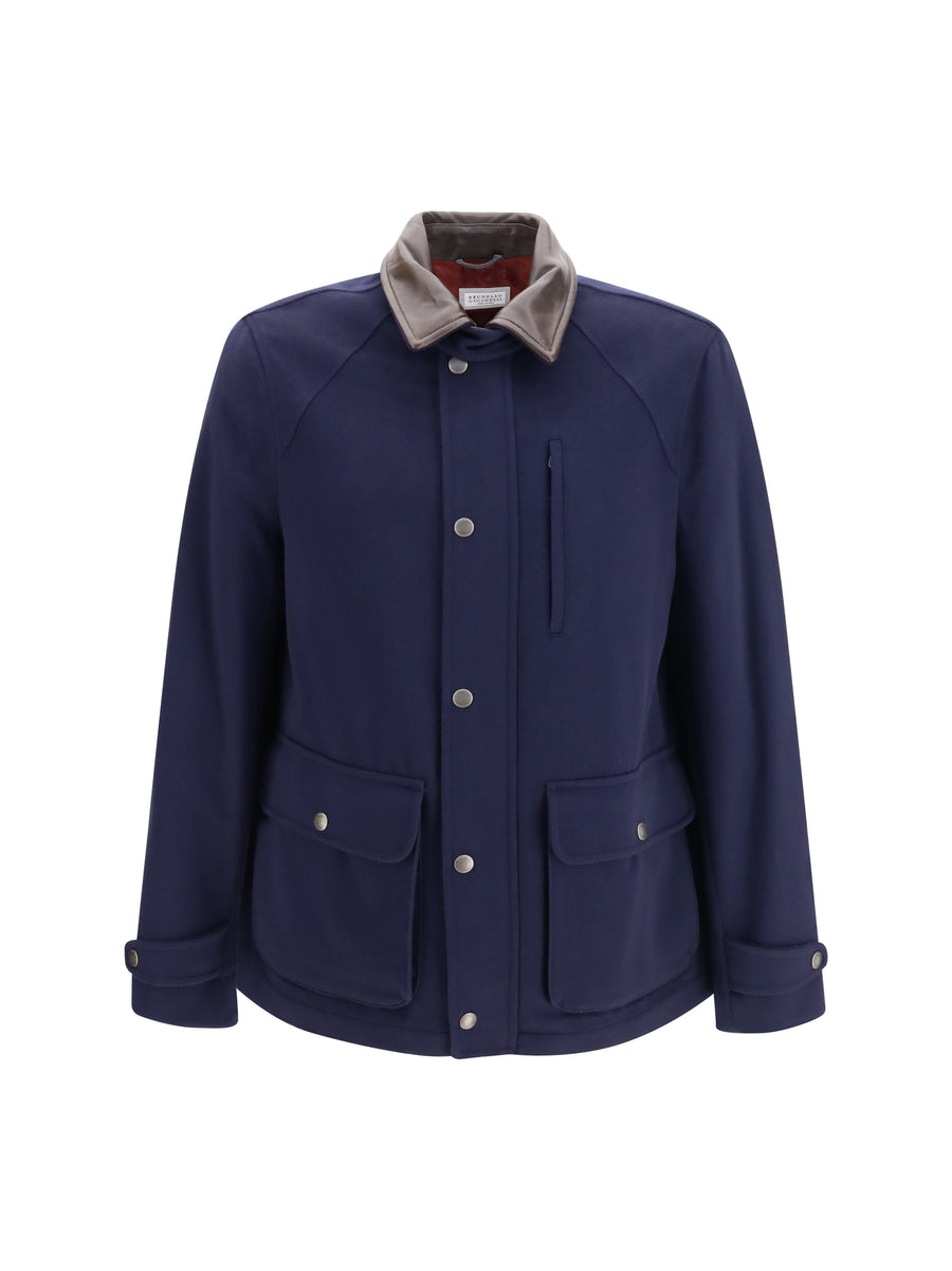 Jacket Virgin Wool Blue Fleece (ovis Aries)