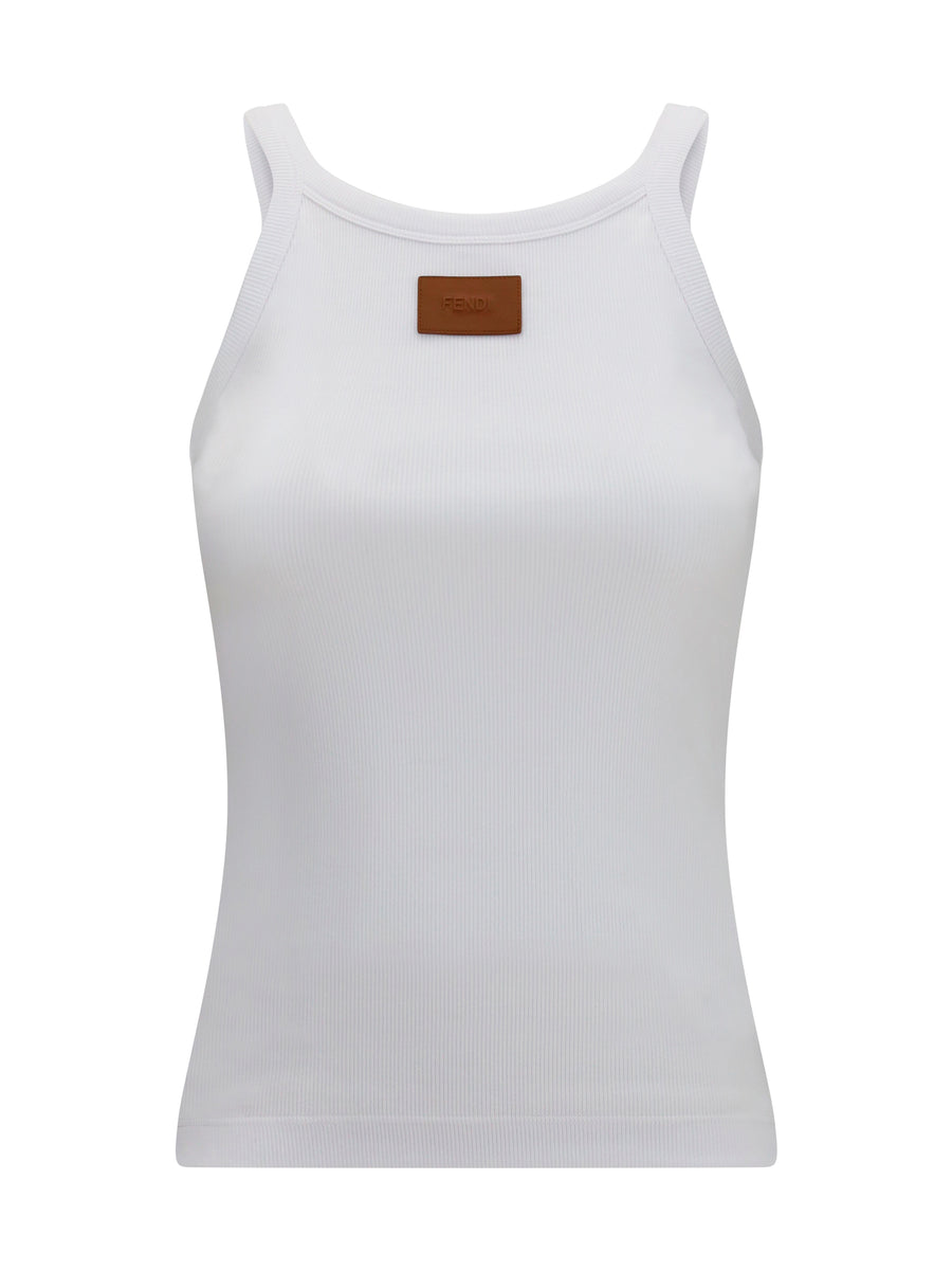 Fendi 100% Cotton tank top in white