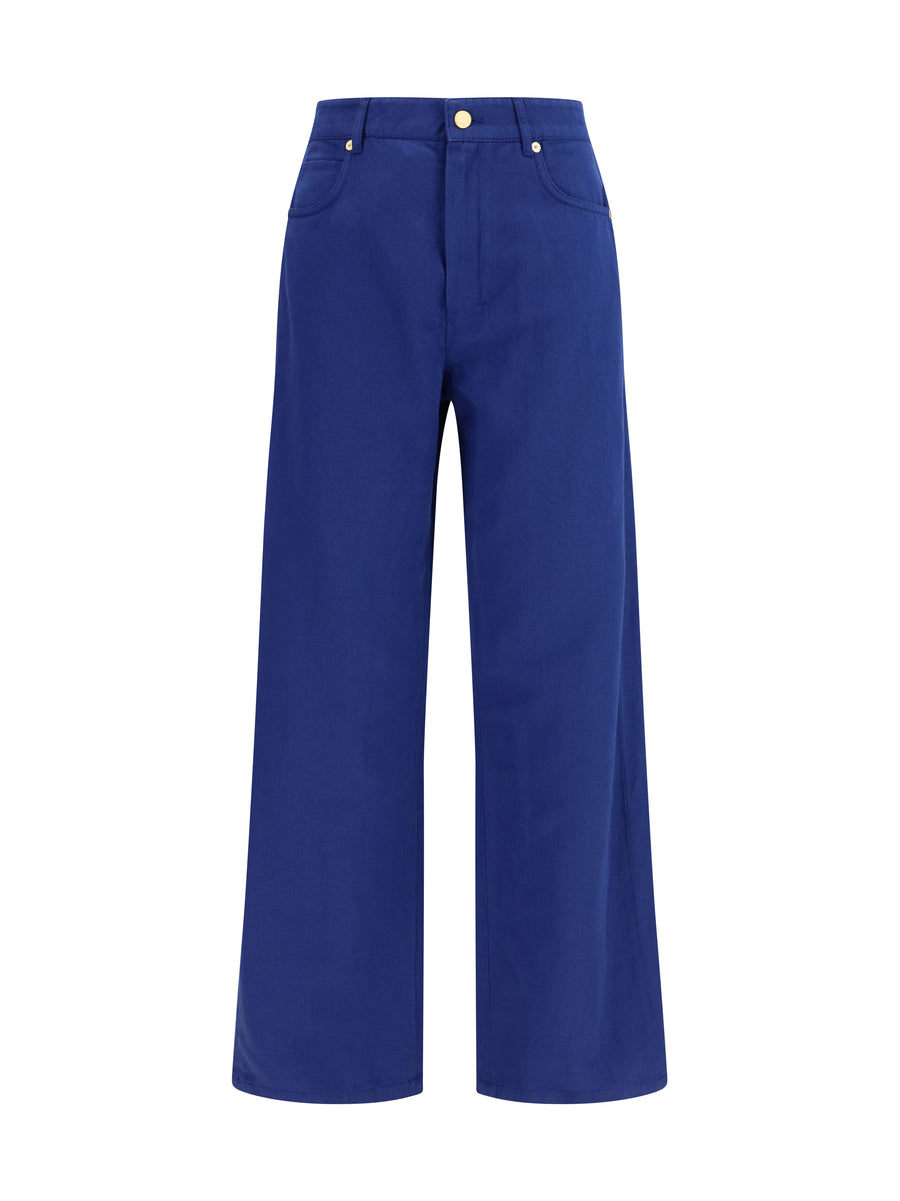 'S Maxmara 59% cotton trousers in blue