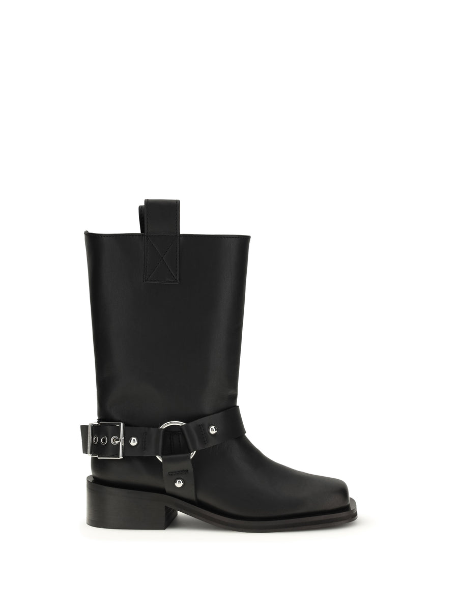 Ganni 45% calf leather boots in black