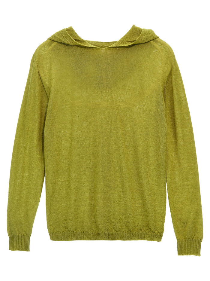 Wool hooded sweater Green Sweater, Cardigans