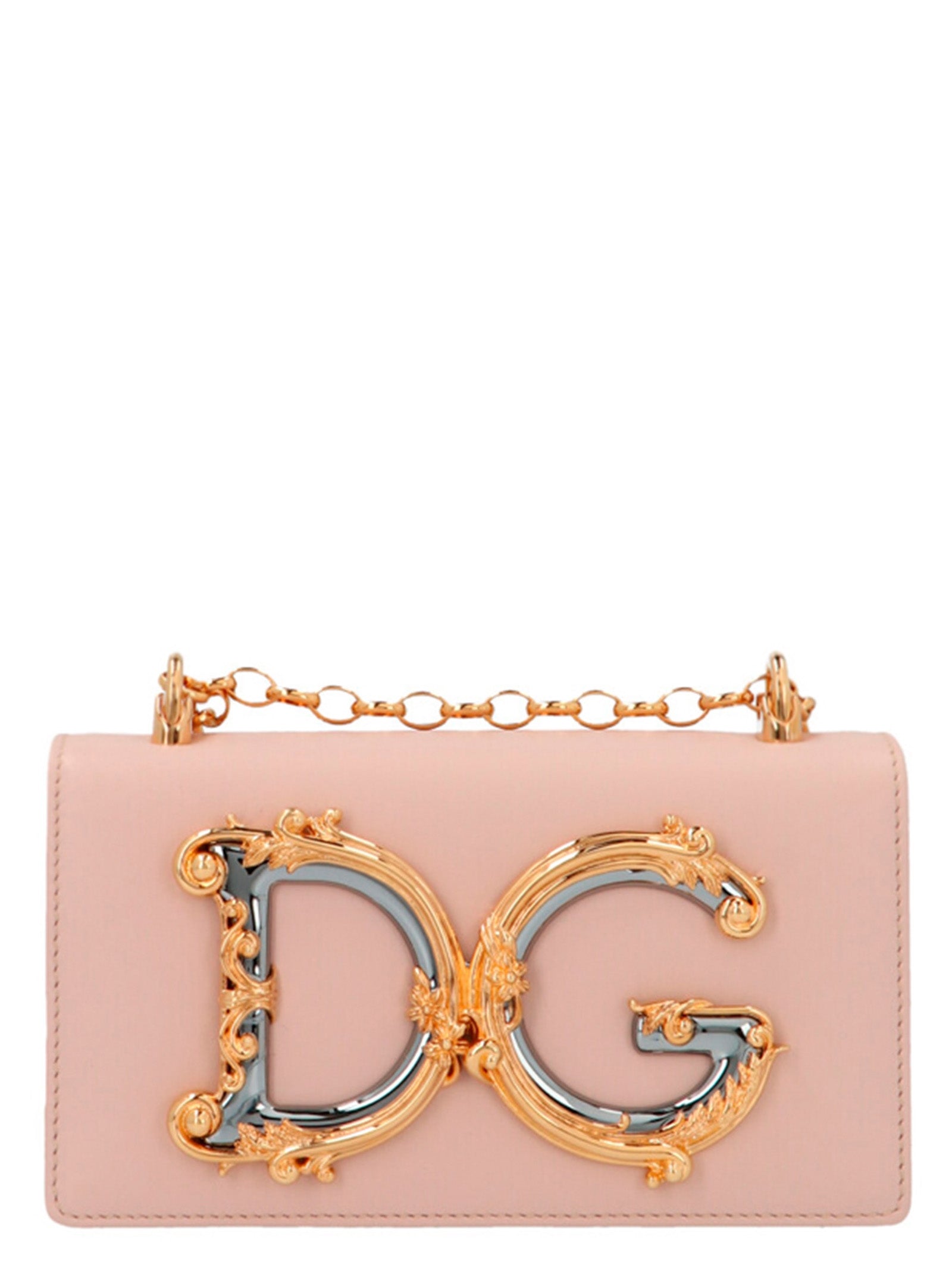 Dg Girl Mini Crossbody Bag Pink Lamb Leather (ovis Aries)