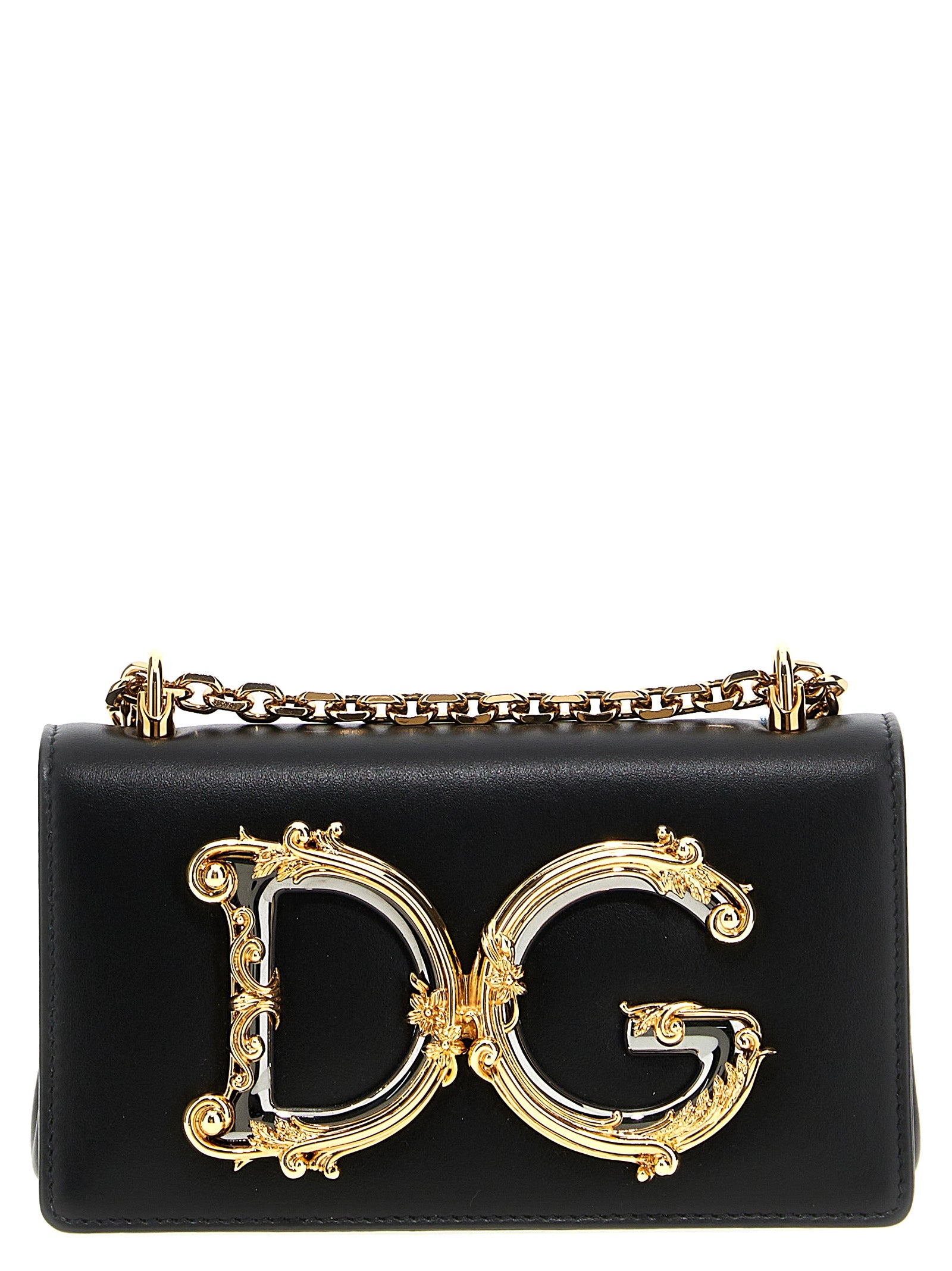 Dg Girl Mini Crossbody Bag Black Calf Leather (bos Taurus)