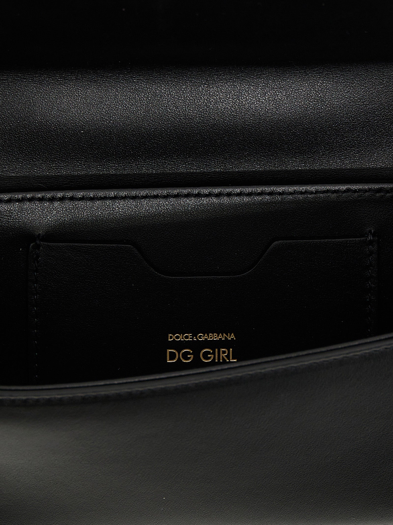 Dg Girl Mini Crossbody Bag Black Calf Leather (bos Taurus)