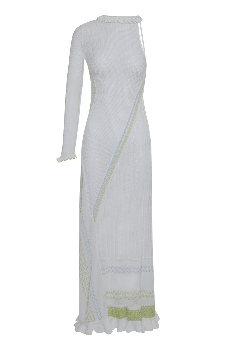 Long Cotton Knit Dress White