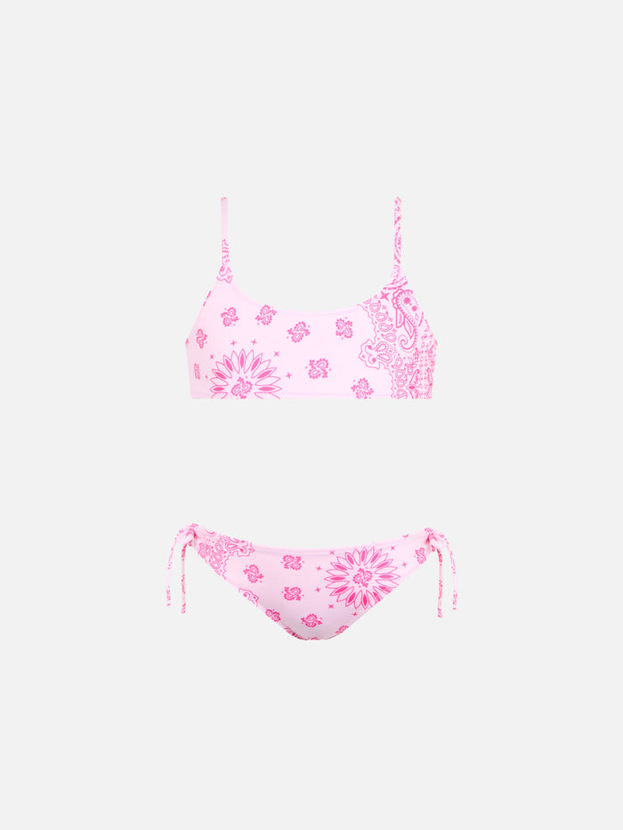 Girl Pink Bandana Bralette Bikini Jaiden