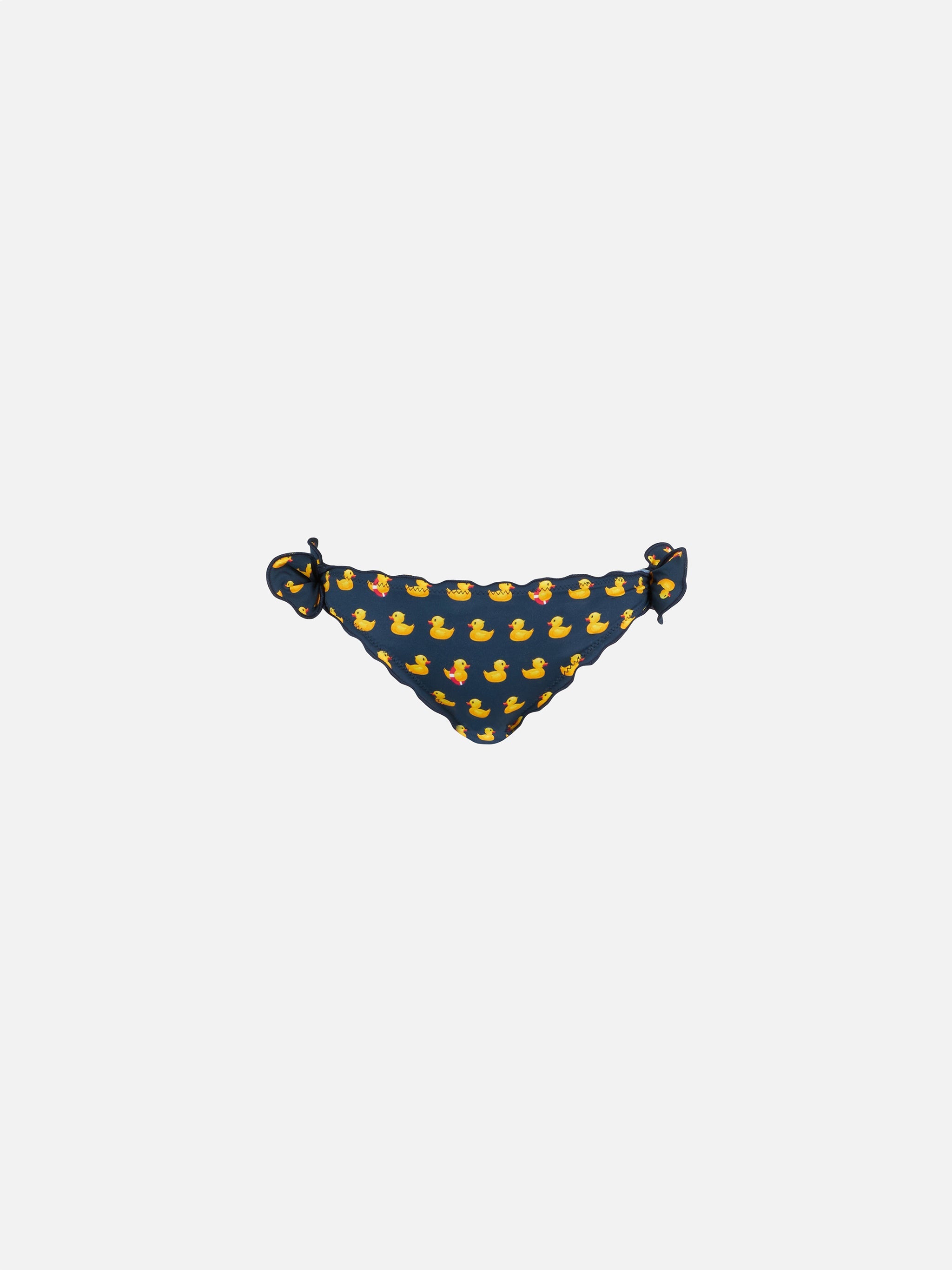 Girl Swim Briefs With Ducky Print Blue Bottom