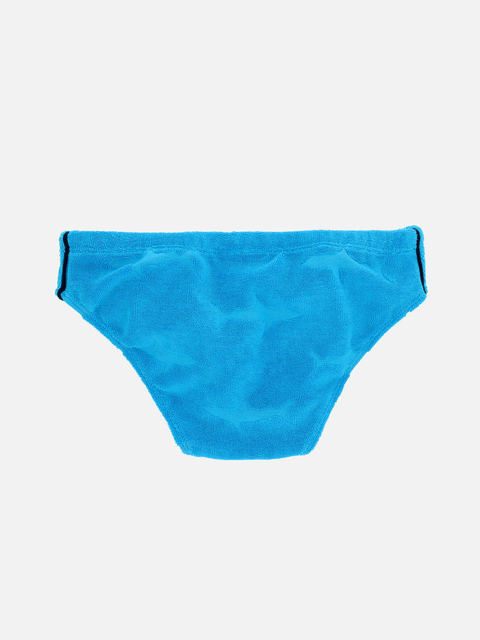 Boy Terry Swim Briefs Billy With Sharks Embossed Print __single__ Brief / Slip
