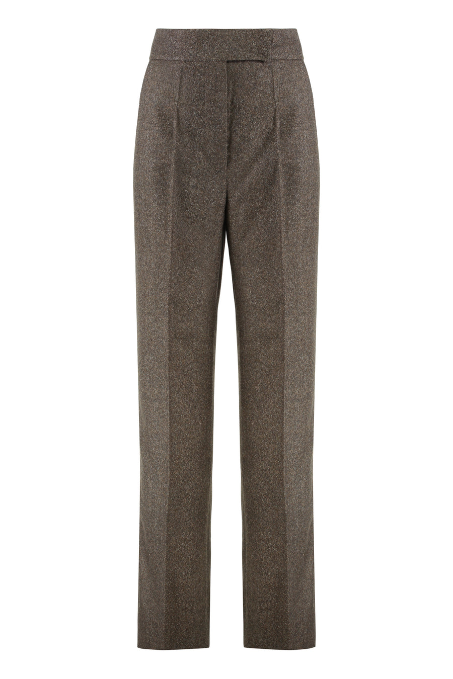 Wide-Leg Trousers Wool Brown Virgin