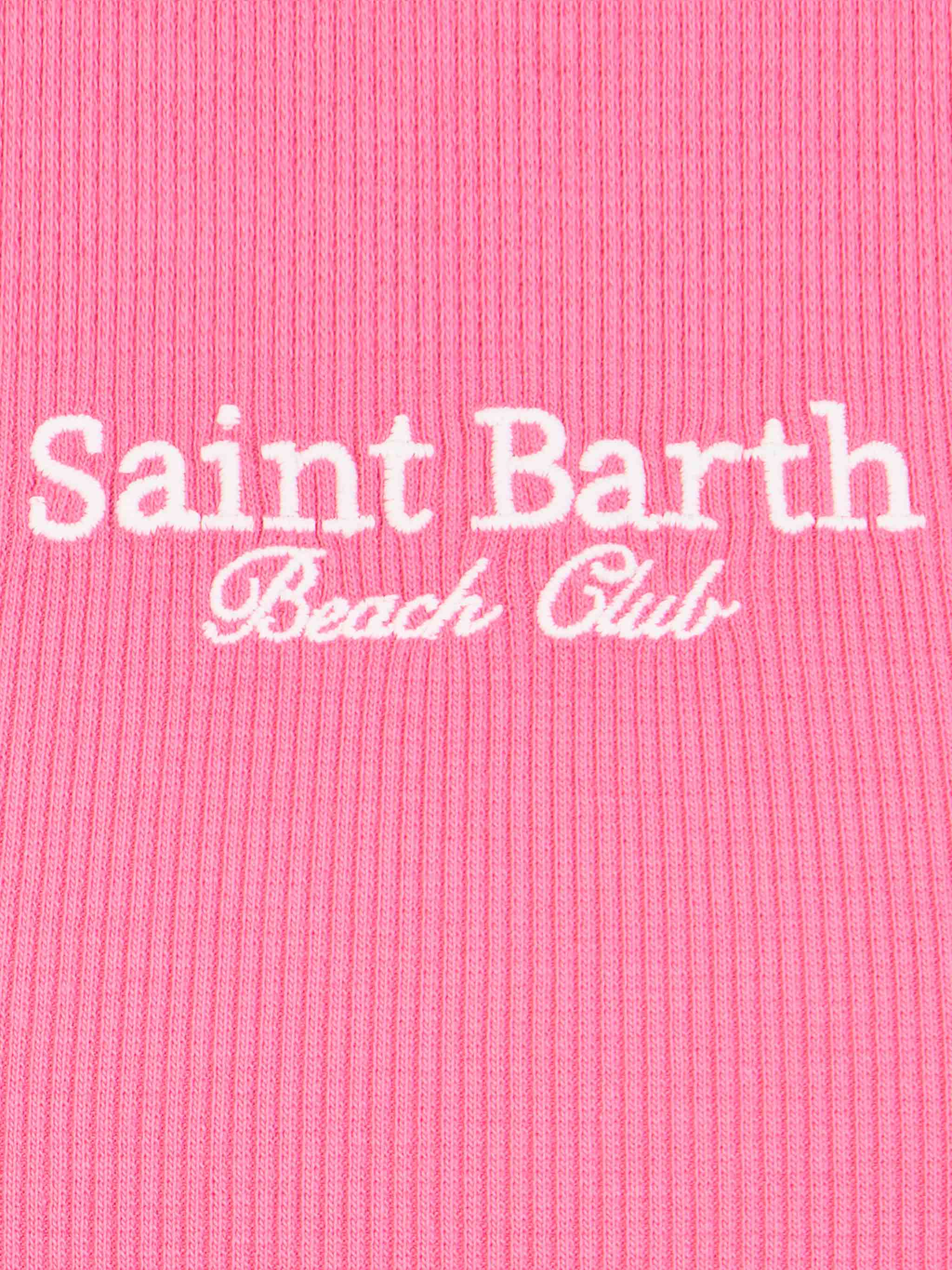 Girl Fuchsia Rib-Knit Cotton Crop Tank Pink Top_apparel