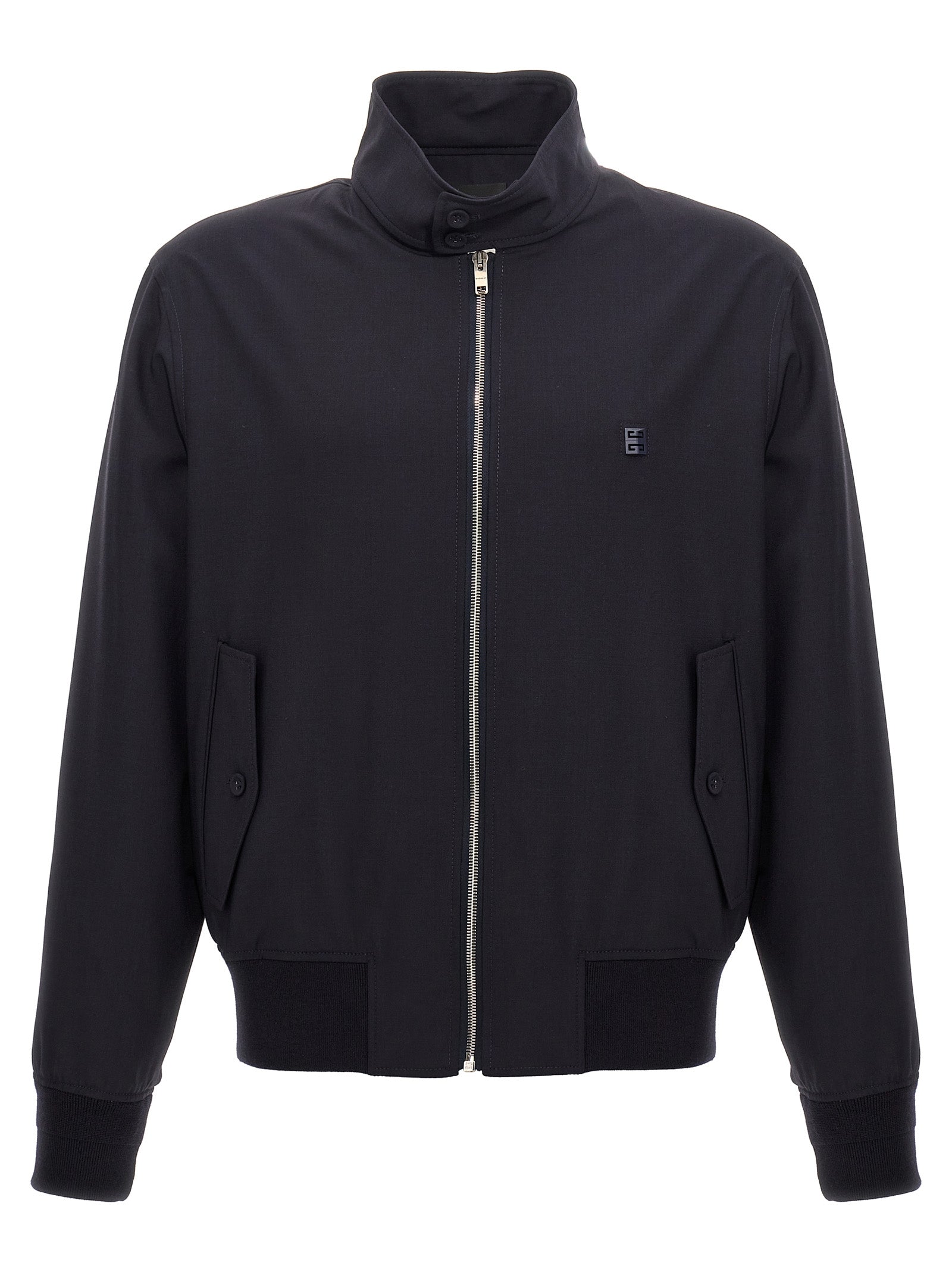 Harrington jacket Blue Elastane Wool Polyamide Down Jacket, Parka, Casual