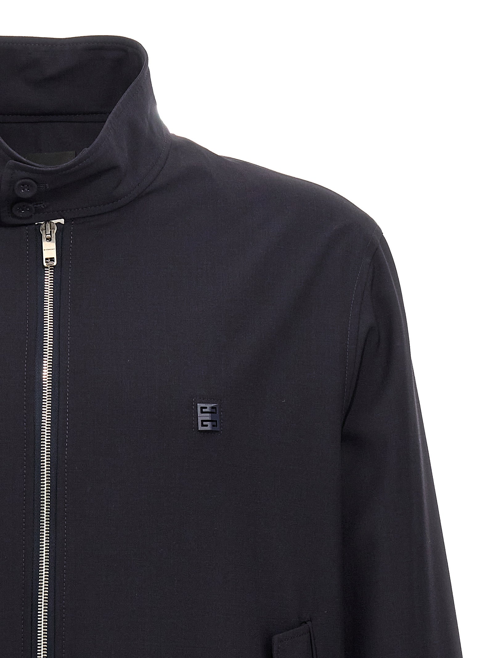 Harrington jacket Blue Elastane Wool Polyamide Down Jacket, Parka, Casual