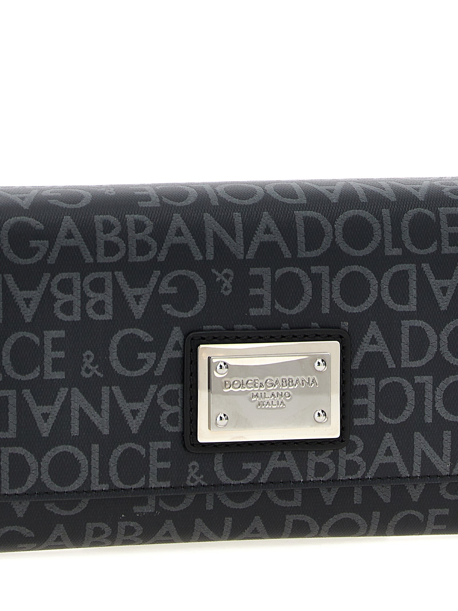 Coated jacquard crossbody bag Black