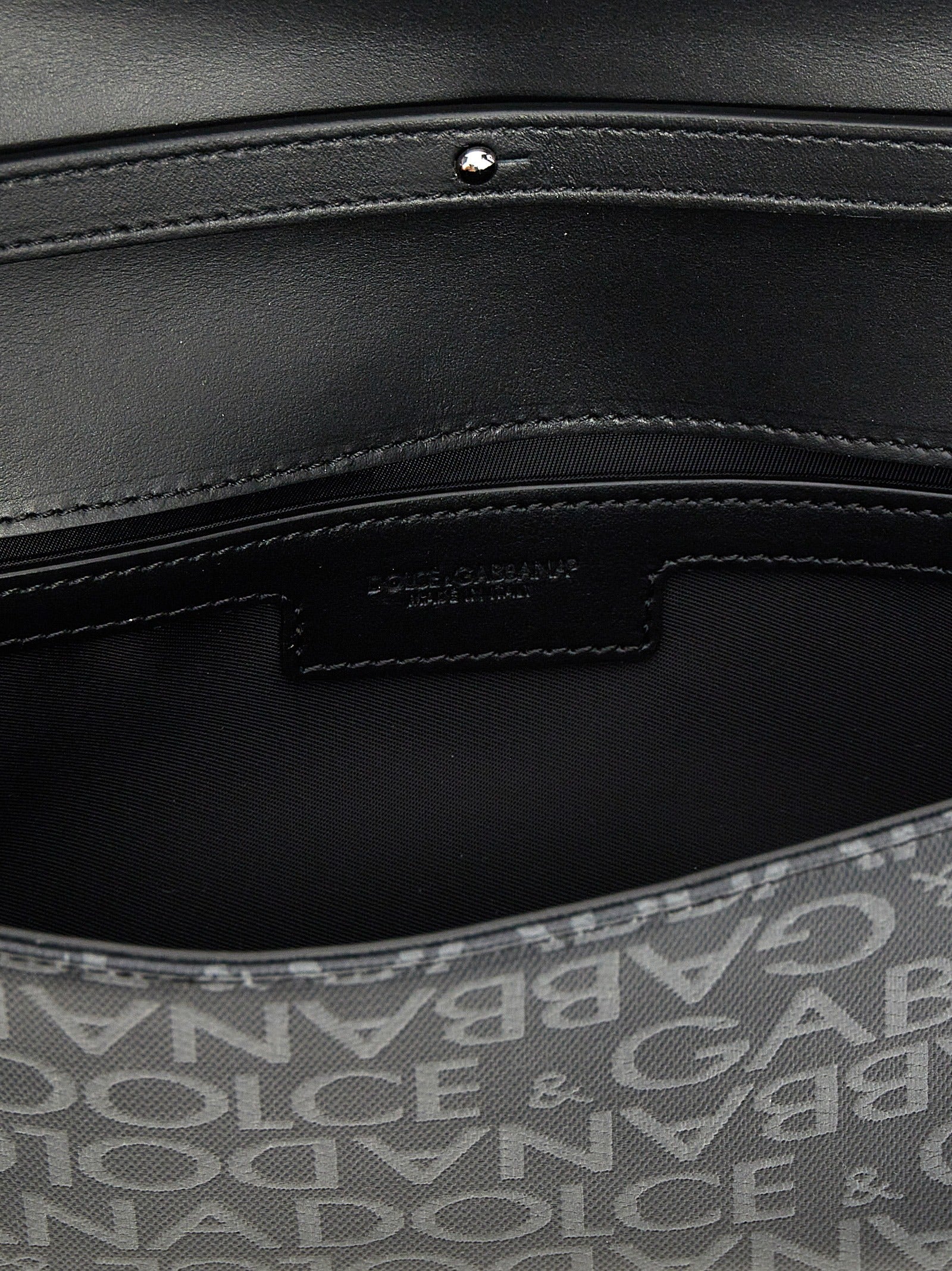 Coated jacquard crossbody bag Black