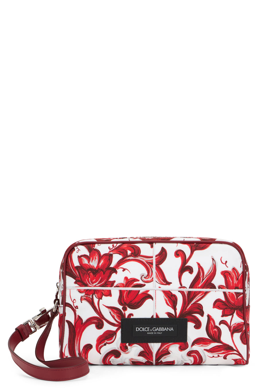 Clutch Bag Majolica Print Red Calfskin Wash