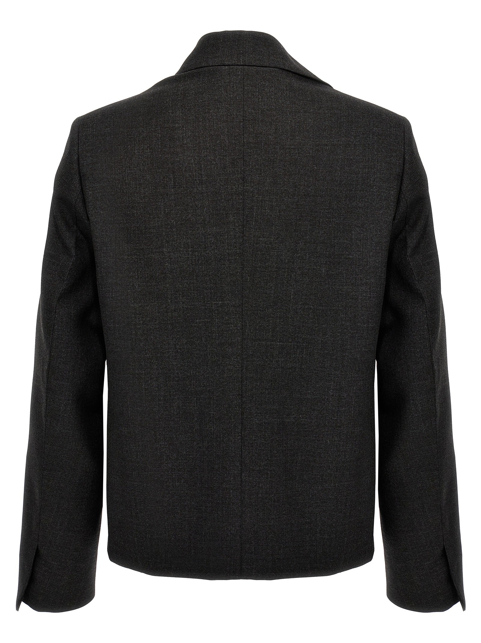 Structured blouson Gray Virgin Wool Down Jacket, Parka, Casual Jackets