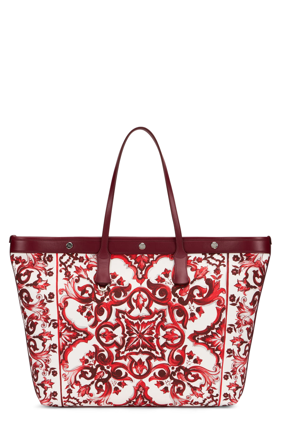 Tote Bag Majolica Print Red Cotton