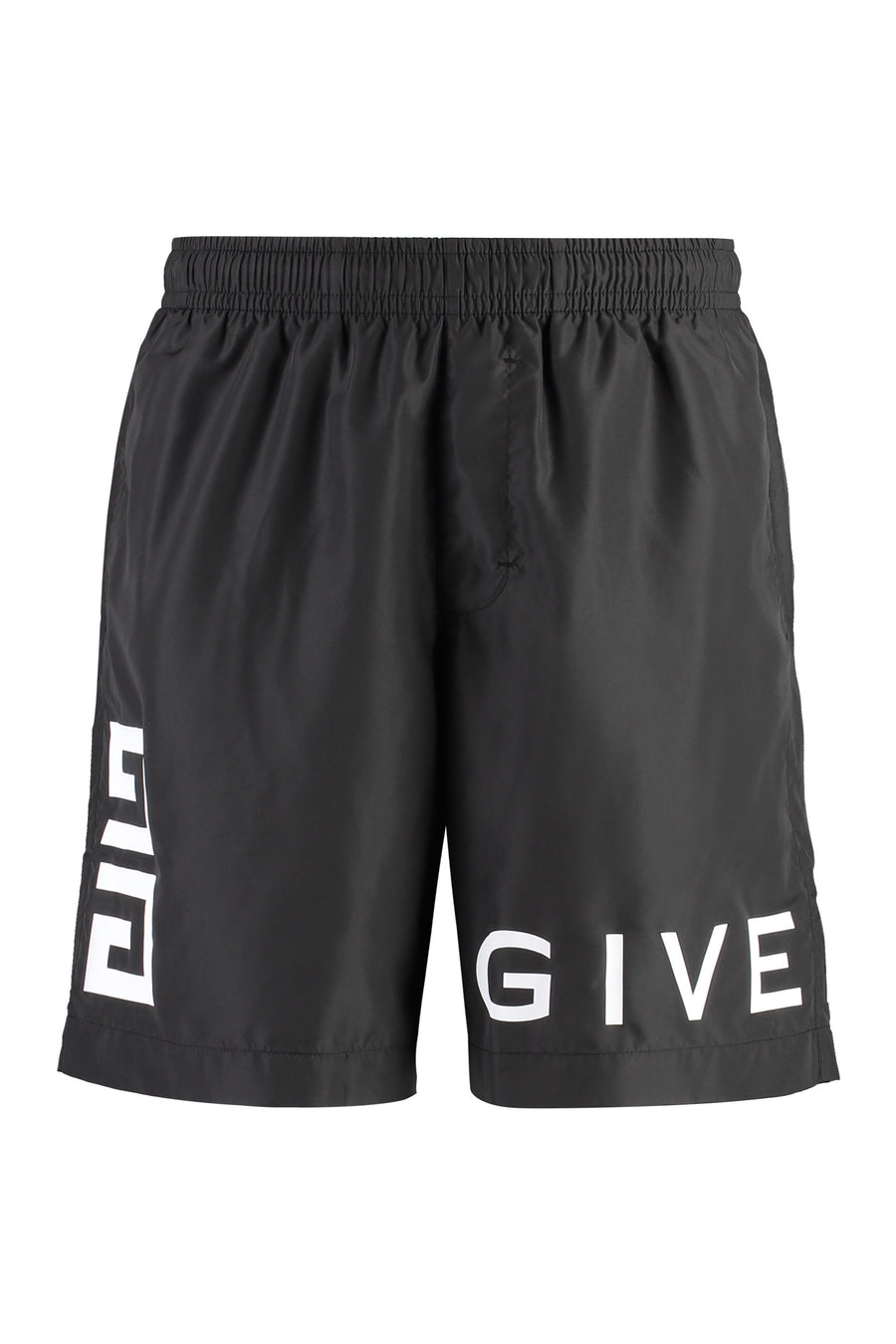 Black Polyester Swim Shorts Beachwear