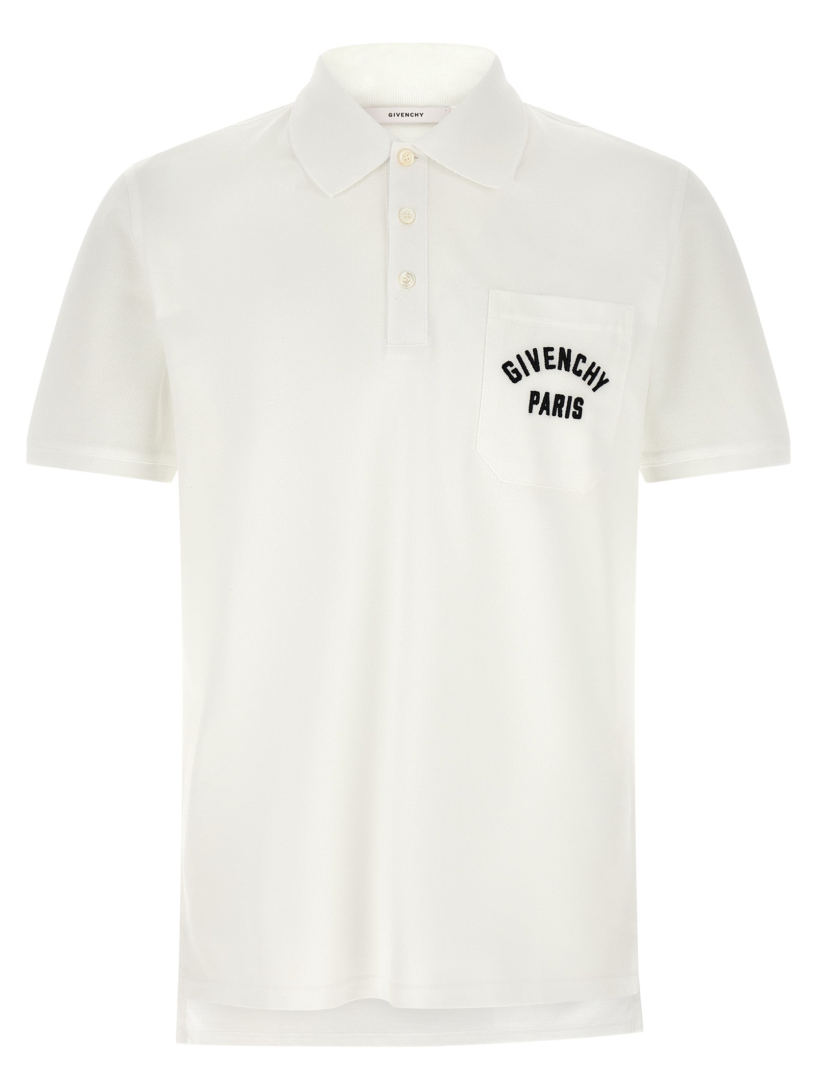 Pocket embroidery polo shirt White Cotton