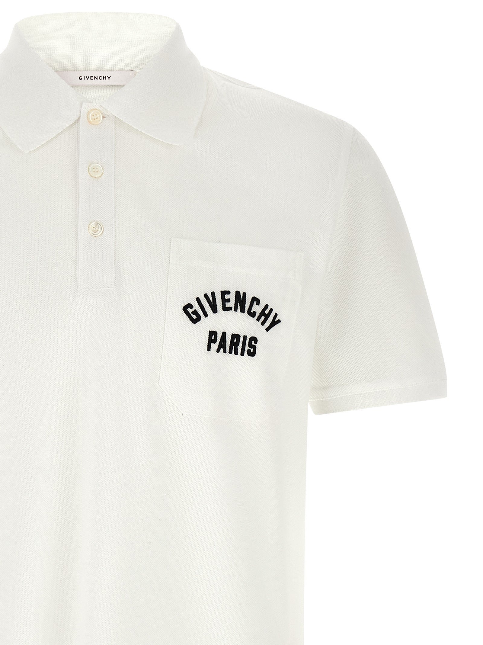 Pocket embroidery polo shirt White Cotton