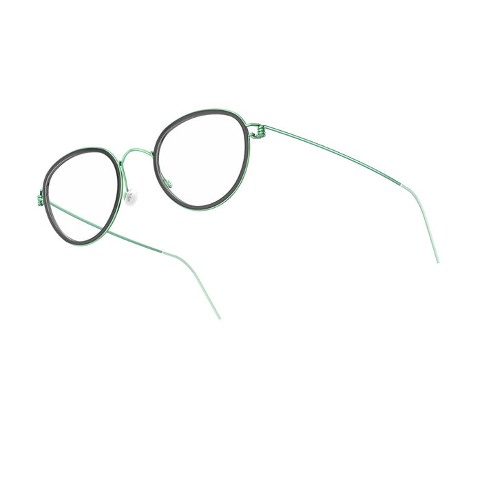 Lindberg Kid Teen Air Rim Jackie P90-P90-P90-K199 Black-Green Verde Titanium/acetate Occhiali Da Vista