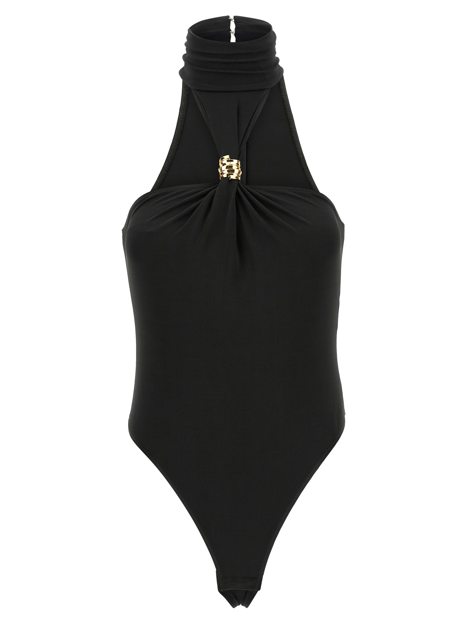 Jewel detail bodysuit Black Viscose Tops