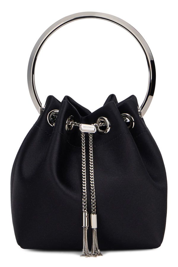 Handbag Bon Satin Black-Silver Black/silver Viscose Handbags