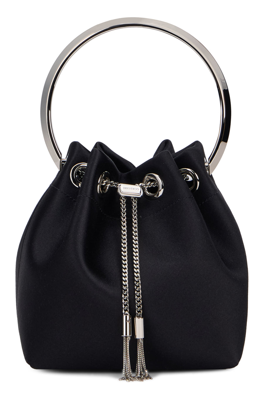 Handbag Bon Satin Black-Silver Black/silver Viscose Handbags
