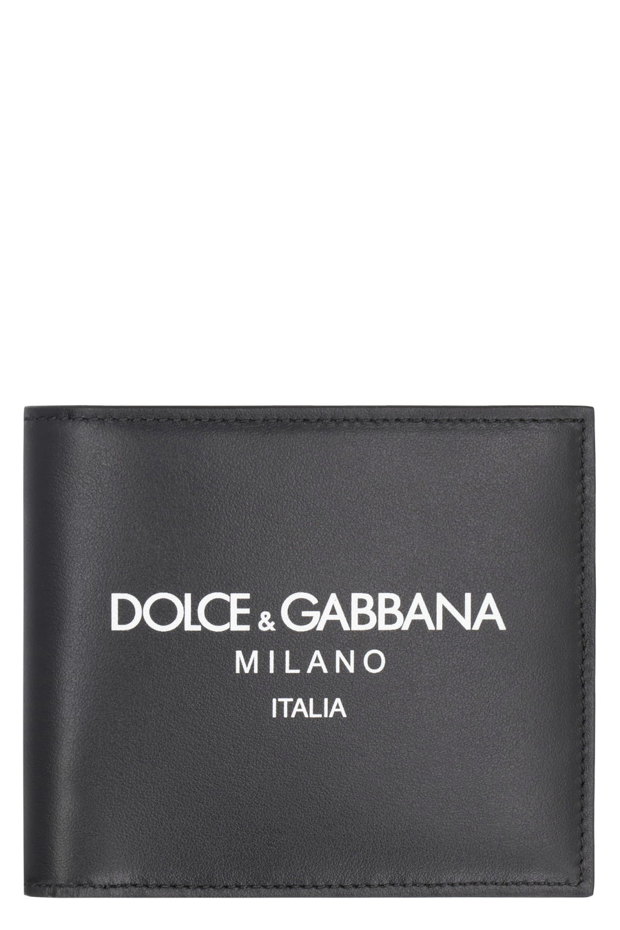 Wallet Calf Leather Flap-Over Black-White Black/white & Cardholders