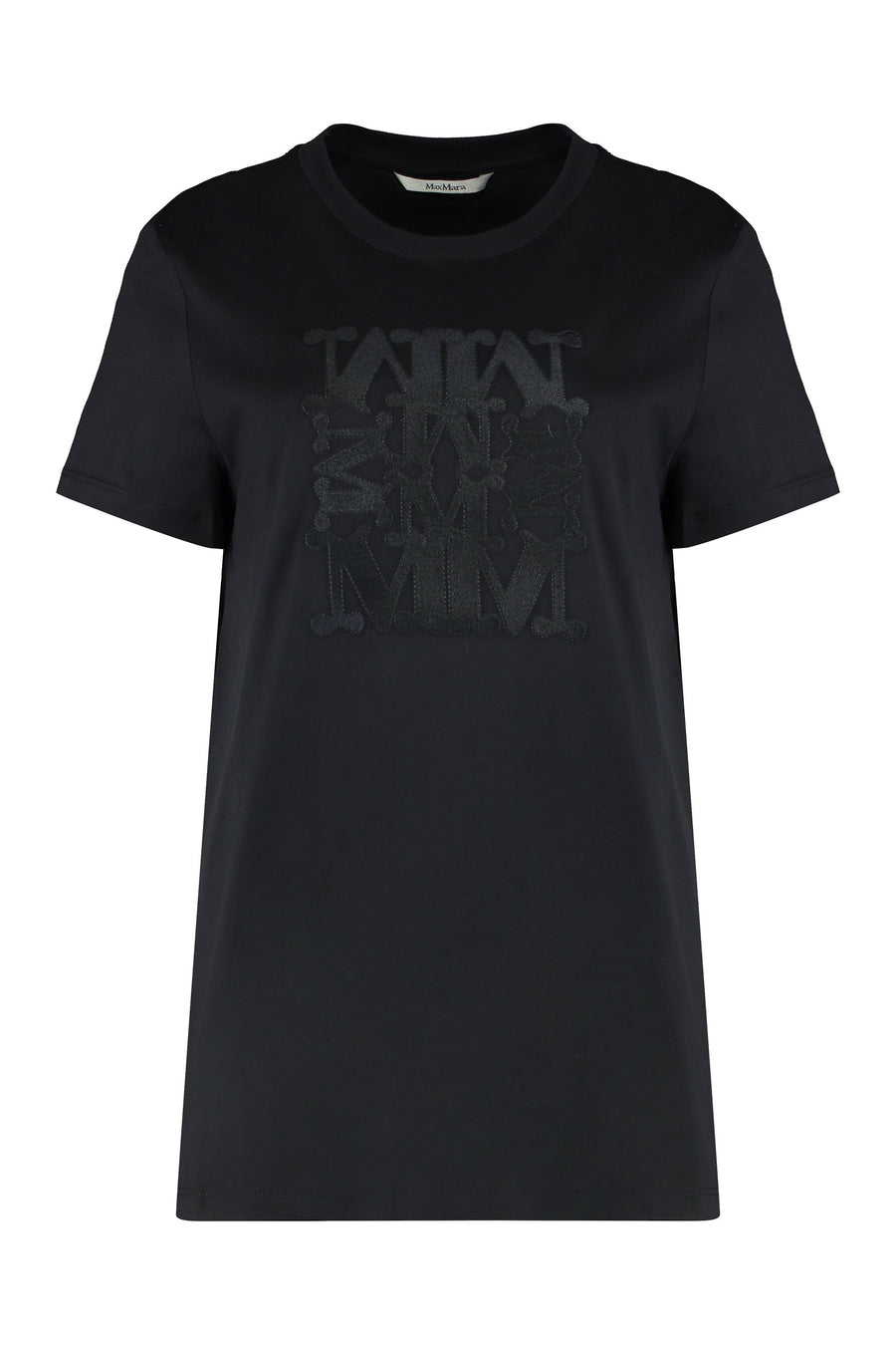 Cotton T-Shirt With Embroidery Black T-shirts & Jerseys