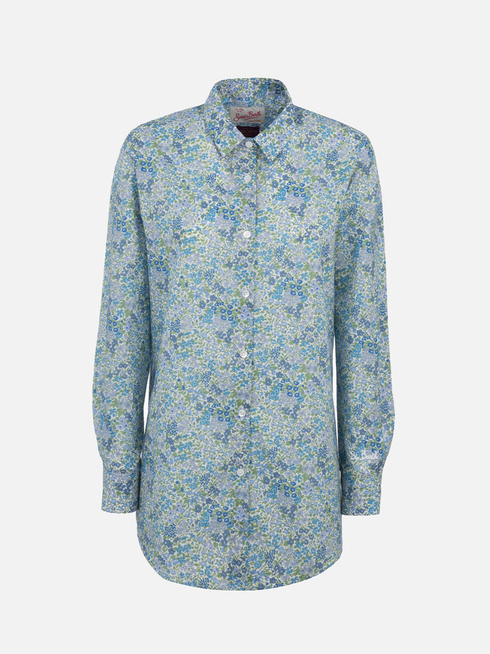 Brigitte Cotton Shirt With Joanna Luise Print | Special Edition Sky