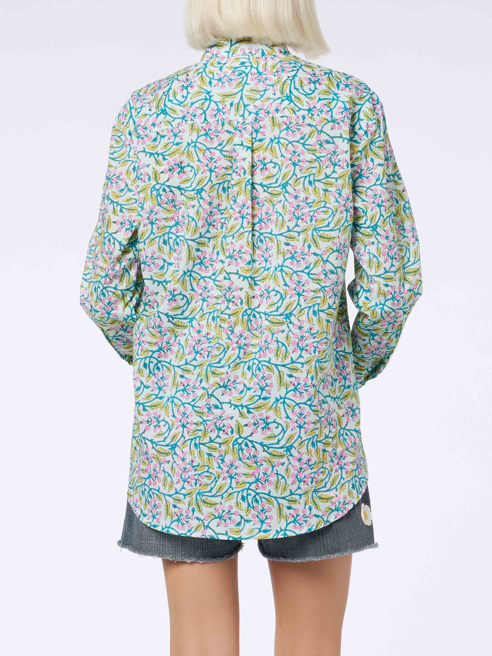 Brigitte Cotton Shirt With Floral Print Green