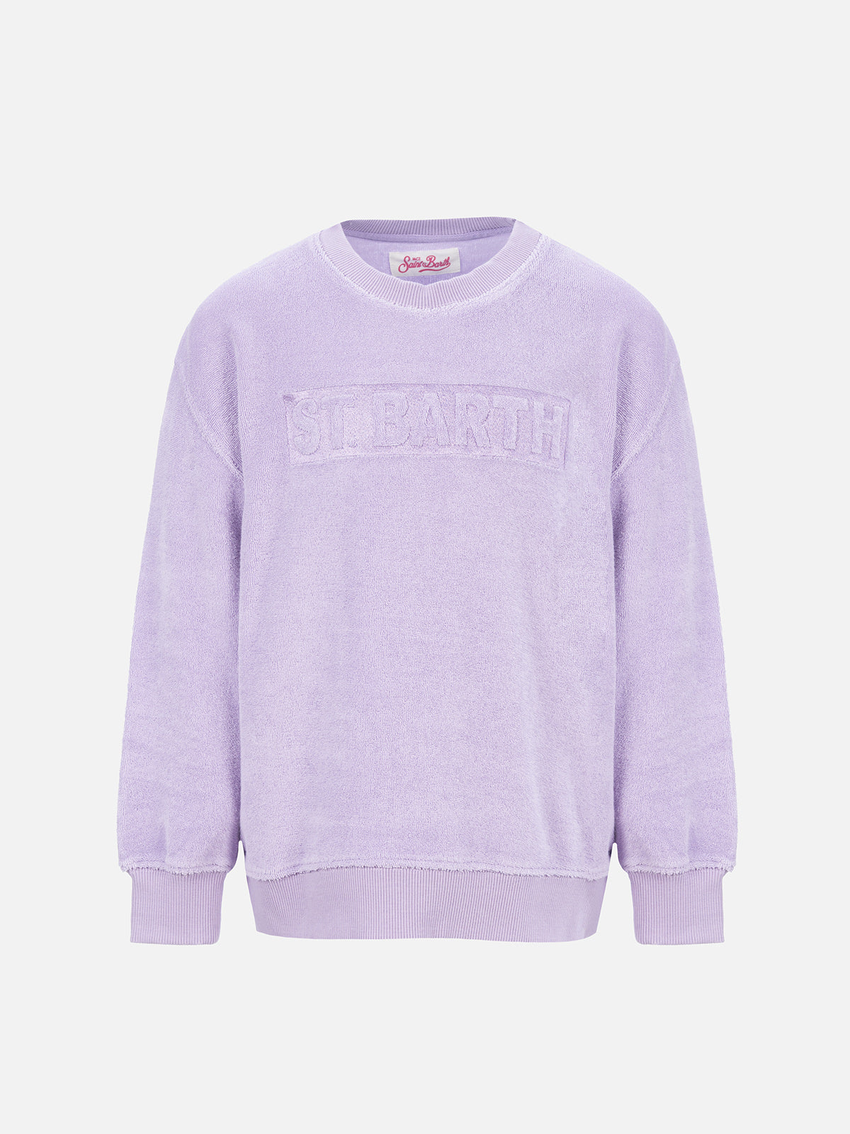 Girl Lilac Terry Sweatshirt Briony With Saint Barth Logo Pink