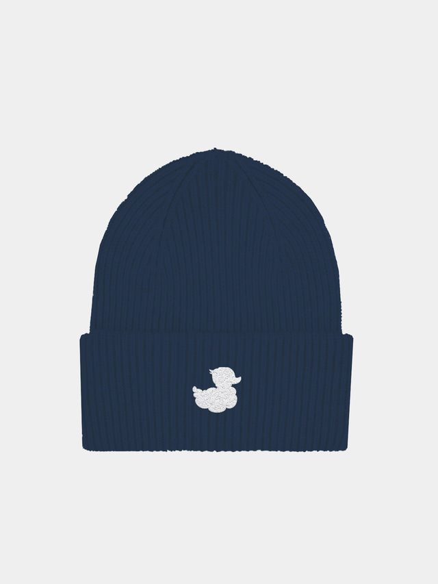 Ribbed Beanie Berry With Coccole Nuvole Embroidery | Coccolebimbi Special Edition Blue Hat