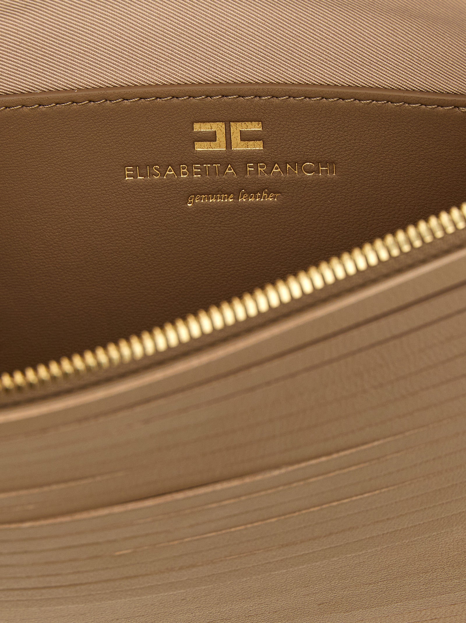 Fringed clutch Beige Leather