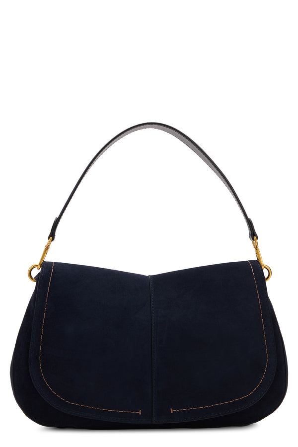 Shoulder Bag Helena Navy Leather Calfskin Hand