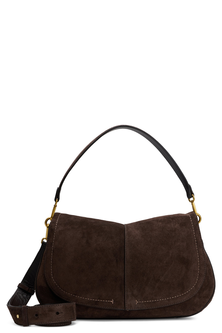 Suede Shoulder Bag Mocha Calfskin Handbags