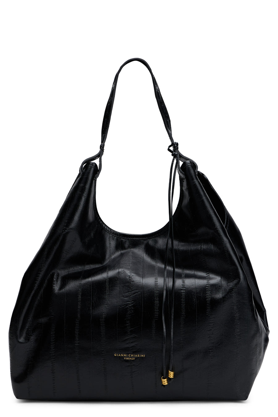 Hobo Shoulder Bag Black Calfskin Tote