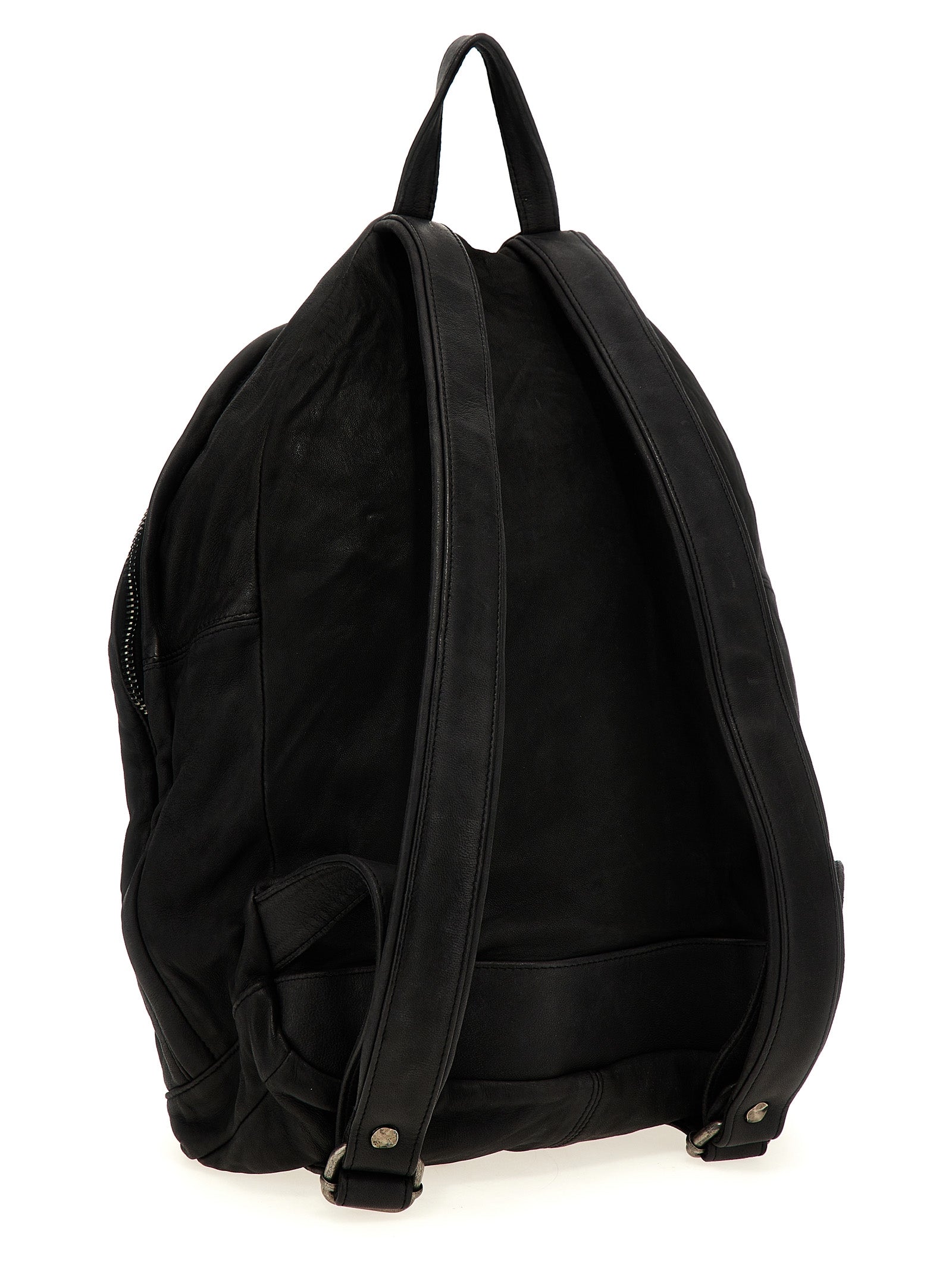 Leather backpack Black Lamb (ovis Aries) Backpacks