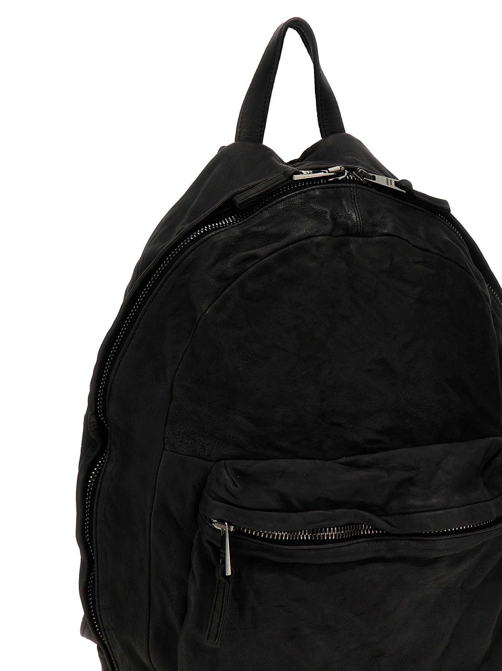 Leather backpack Black Lamb (ovis Aries) Backpacks