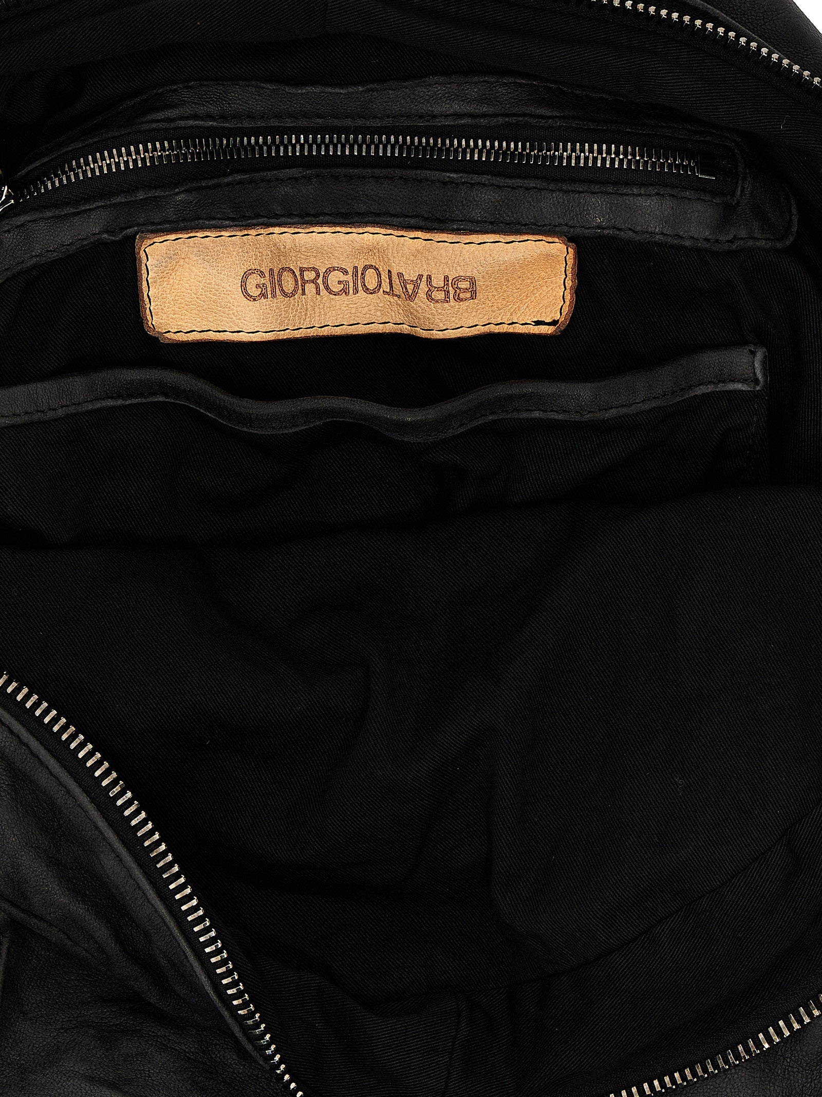 Leather backpack Black Lamb (ovis Aries) Backpacks