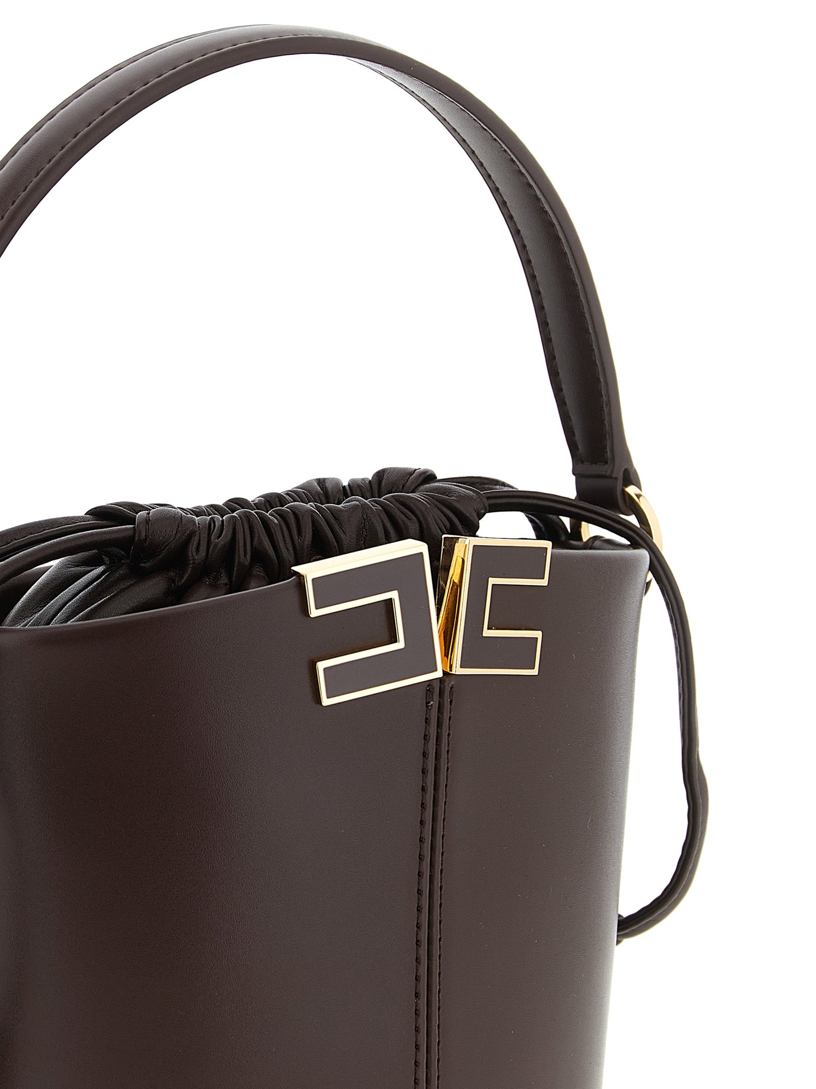 Logo bucket bag Brown Polyurethane Polyester Cotton Hand