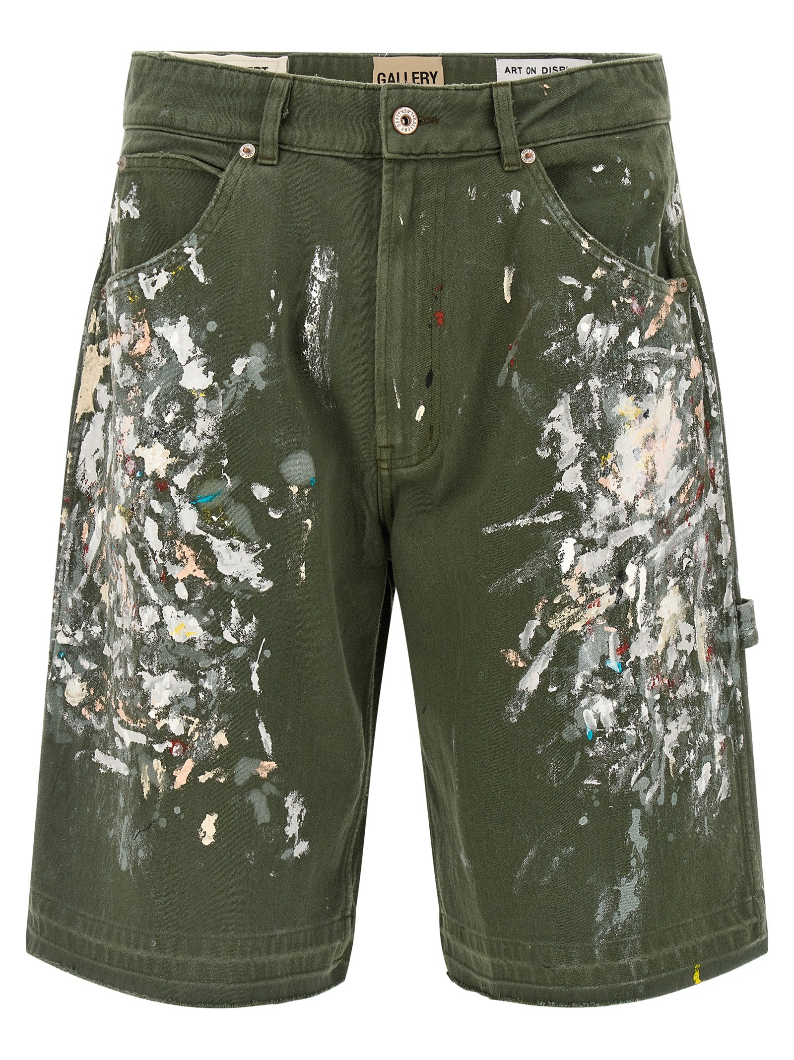 Platoon Painter Bermuda Shorts Green Cotton Bermuda