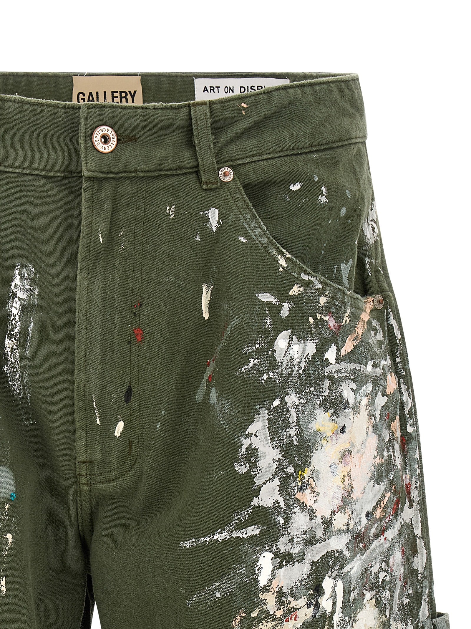 Platoon Painter Bermuda Shorts Green Cotton Bermuda