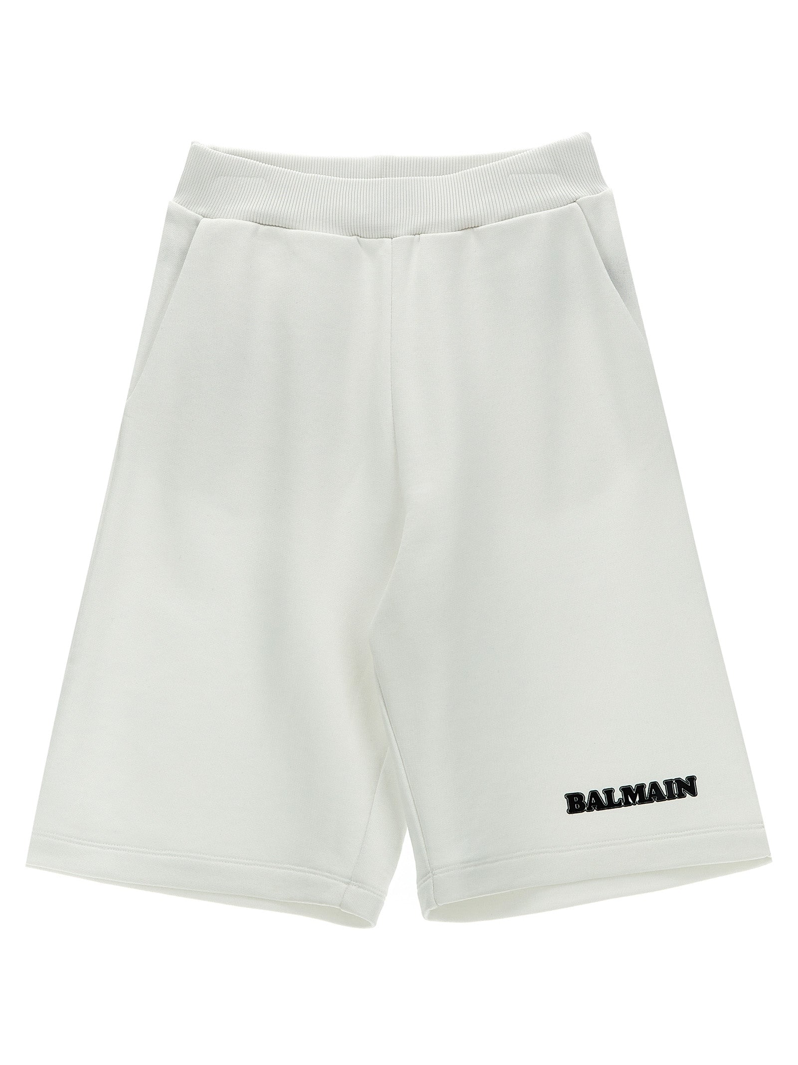 Logo print Bermuda shorts White/black Rayon Bermuda